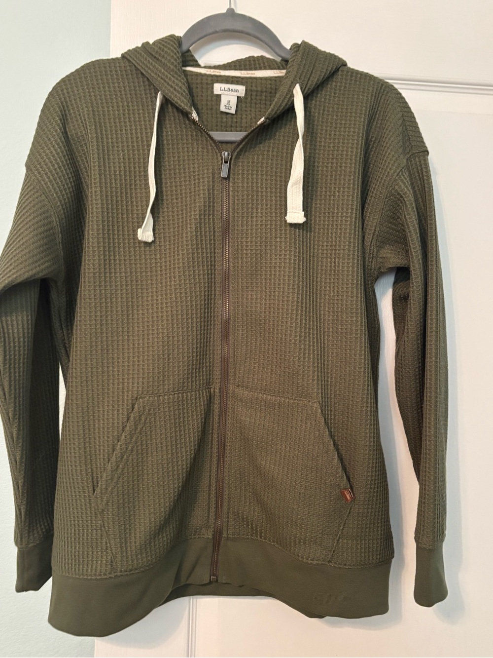 LL Bean Waffle Full Zip Hoodie